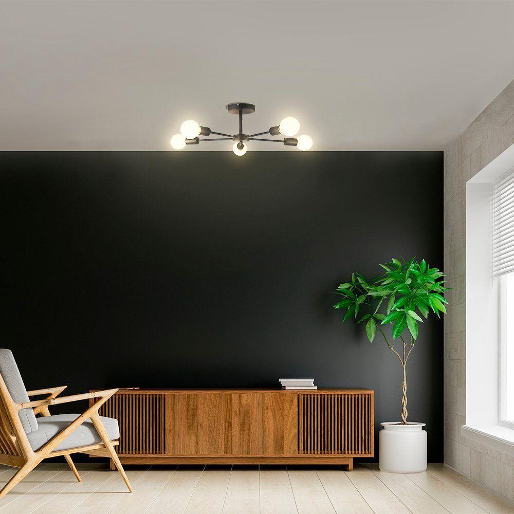 Plafon Taschibra Cyber Preto Para 5 Lâmpadas E27 Bivolt - 2