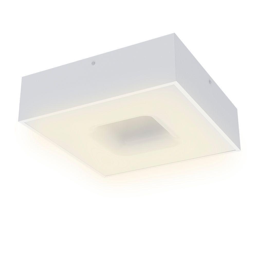 Plafon Taschibra Waffle Led Quadrado Bivolt 2700k Luz Amarela Bivolt Branco - 1