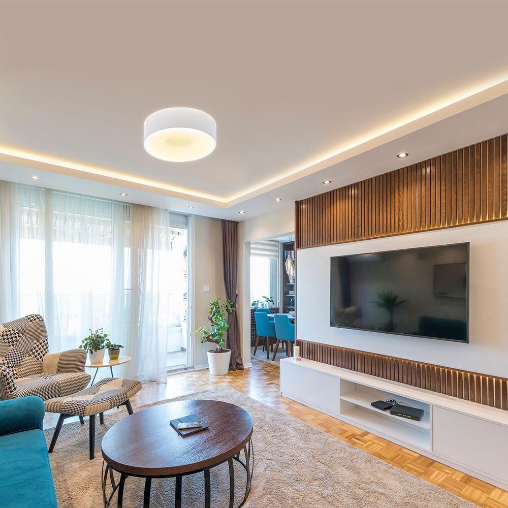 Plafon Taschibra Sushi Redondo Com 4 Lâmpadas 3000k Bivolt Branco - 3