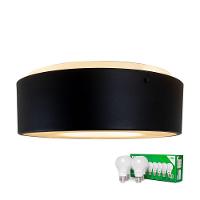 Plafon Taschibra Sushi Redondo Com 4 Lâmpadas 3000k Bivolt Preto - 3