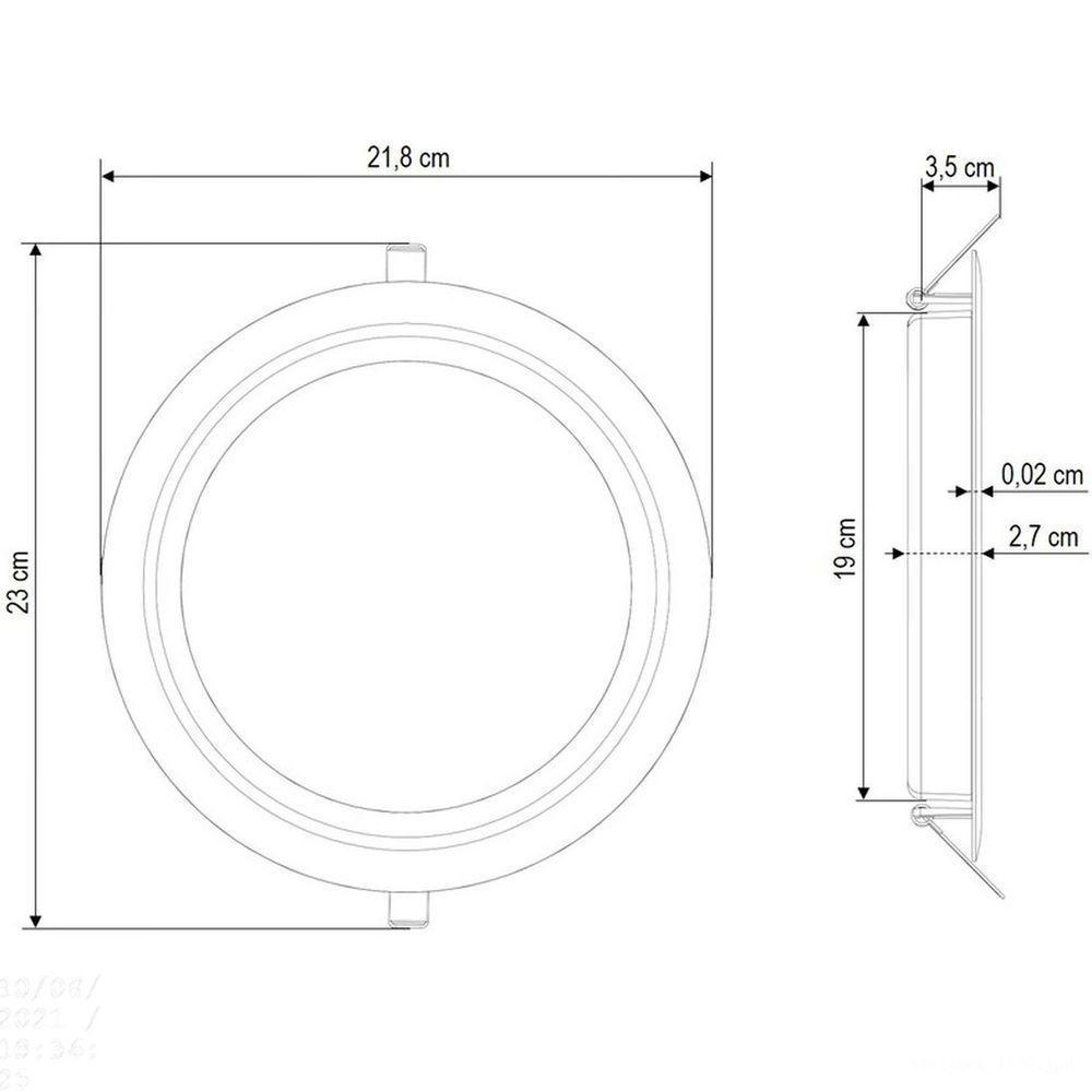 Plafon Led Tramontina Redondo De Embutir Slim 1500 Lm 18 W Bivolt 6500 K Luz Branca Tramontina - 2