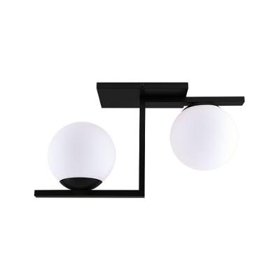 Luminária Plafon Startec Havana Duplo Globo 2xe27 Preto Bivolt
