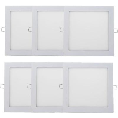 Kit 6 Plafon Painel Led Luminária Downlight 18W Embutir