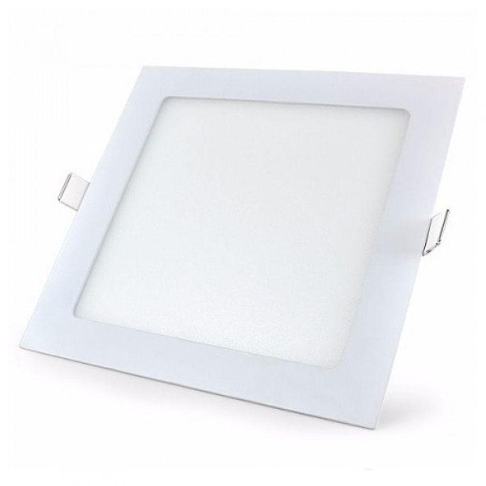 Plafon Painel Led Luminária Downlight 18W Embutir Quadrado - 1