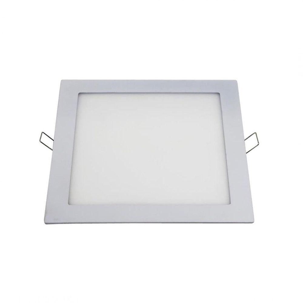 Plafon Painel Led Luminária Downlight 18W Embutir Quadrado - 5