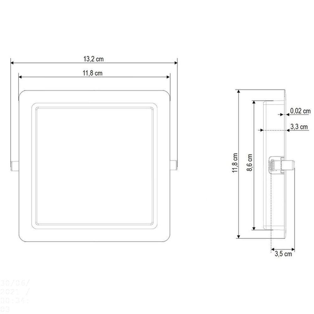 Plafon Led Tramontina Quadrado De Embutir Slim 480 Lm 6 W Bivolt 6500 K Luz Branca Tramontina - 3