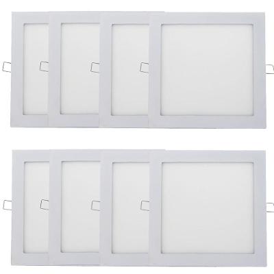 Kit 8 Plafon Painel Luminária Downlight 18W Embutir