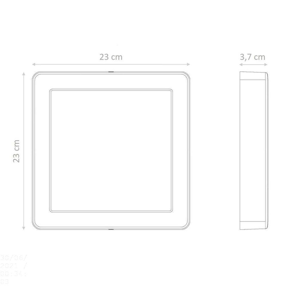 Plafon Led Tramontina Quadrado De Sobrepor 1500 Lm 18 W Bivolt 3000 K Luz Amarela Tramontina - 3