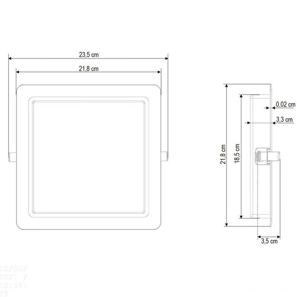 Plafon Led Tramontina Quadrado De Embutir Slim 1500 Lm 18 W Bivolt 4000 K Luz Neutra Tramontina - 2