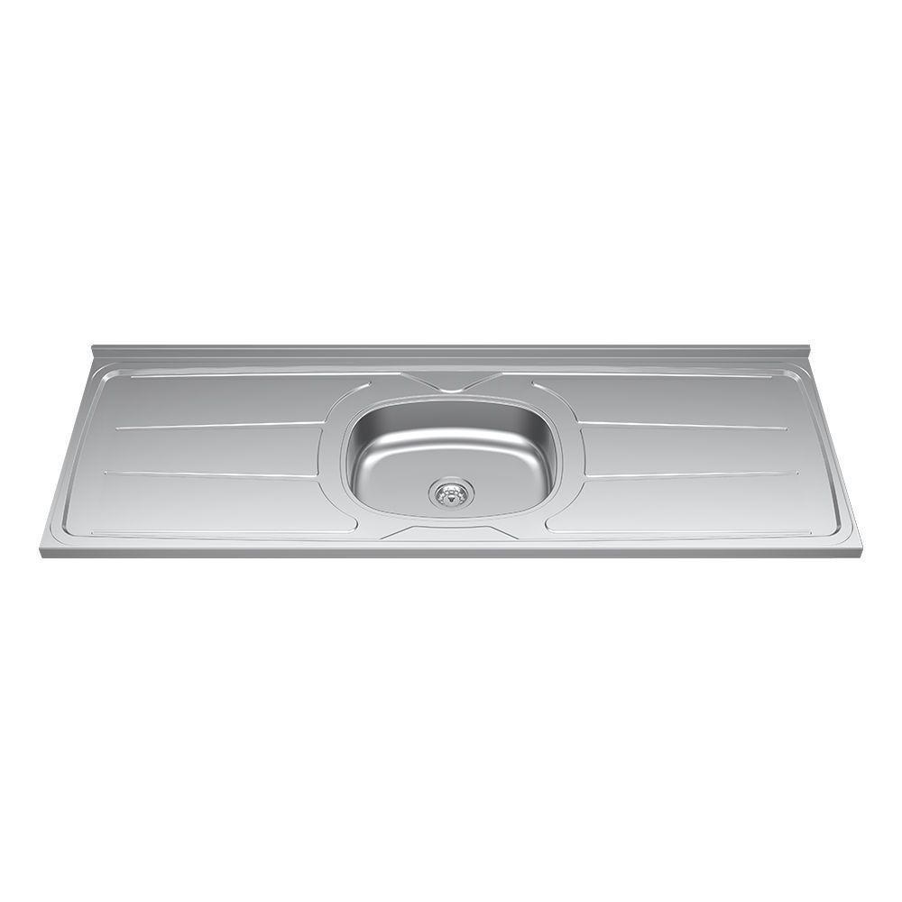 Balcão Gabinete Com Pia Inox 150cm 4 Portas E 1 Gaveta Gabriela Preto - Ajl Móveis - 4