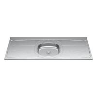 Balcão Gabinete Com Pia Inox 150cm 4 Portas E 1 Gaveta Gabriela Preto - Ajl Móveis