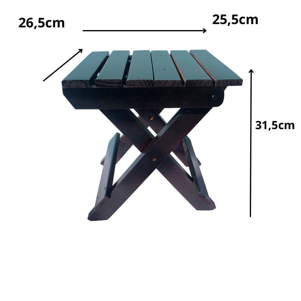 Banco Banquinho Dobrável Ripado Para Sentar (estilo Mesa) Imbuia - 5