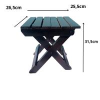 Banco Banquinho Dobrável Ripado Para Sentar (estilo Mesa) Imbuia - 5