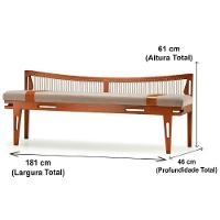 Banco Los Ozki 181 Cm Madeira Eucalipto Cedro Tecido 434C Corda Redonda Rami - 15