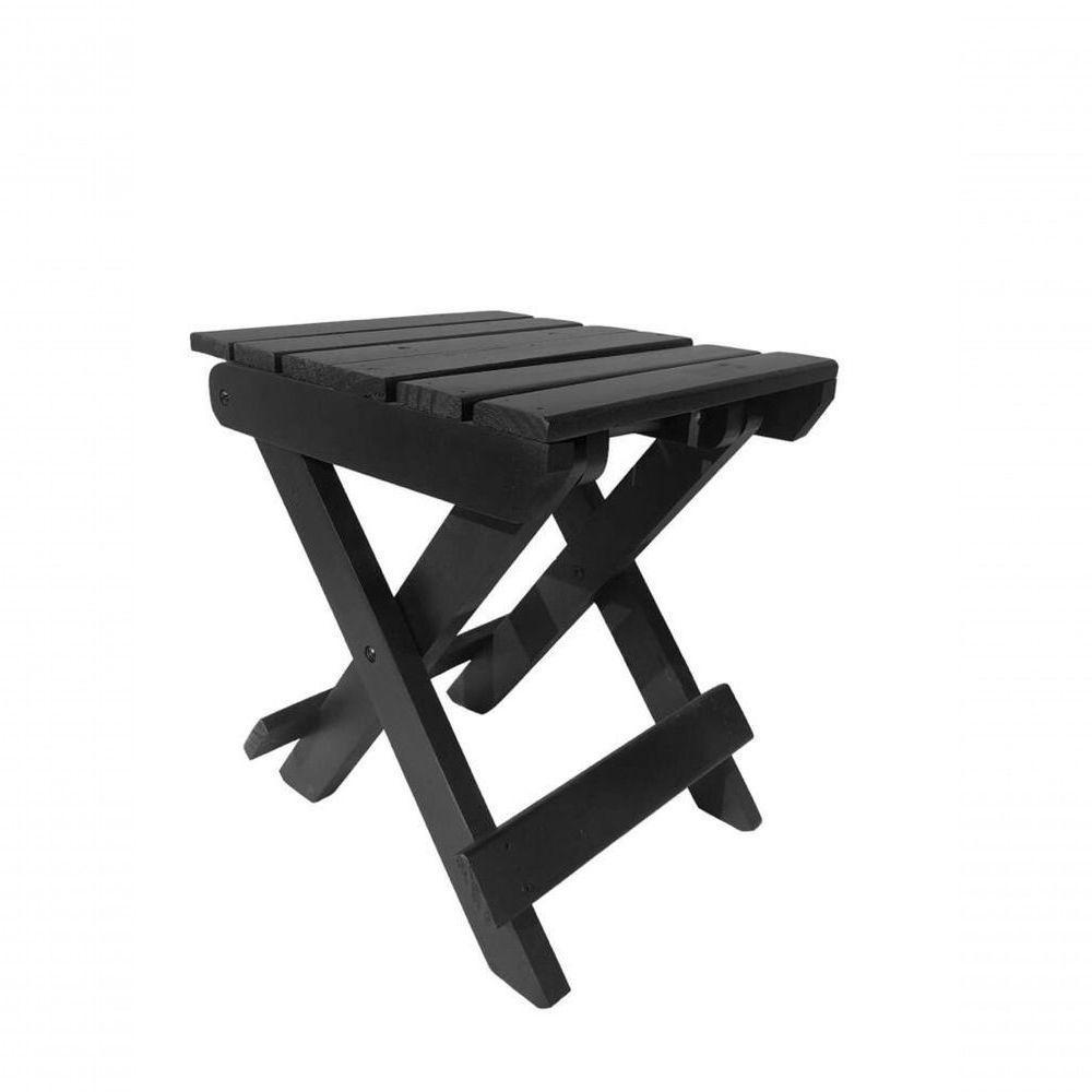Banco Banquinho Dobrável Ripado Para Sentar (estilo Mesa) Preto - 1