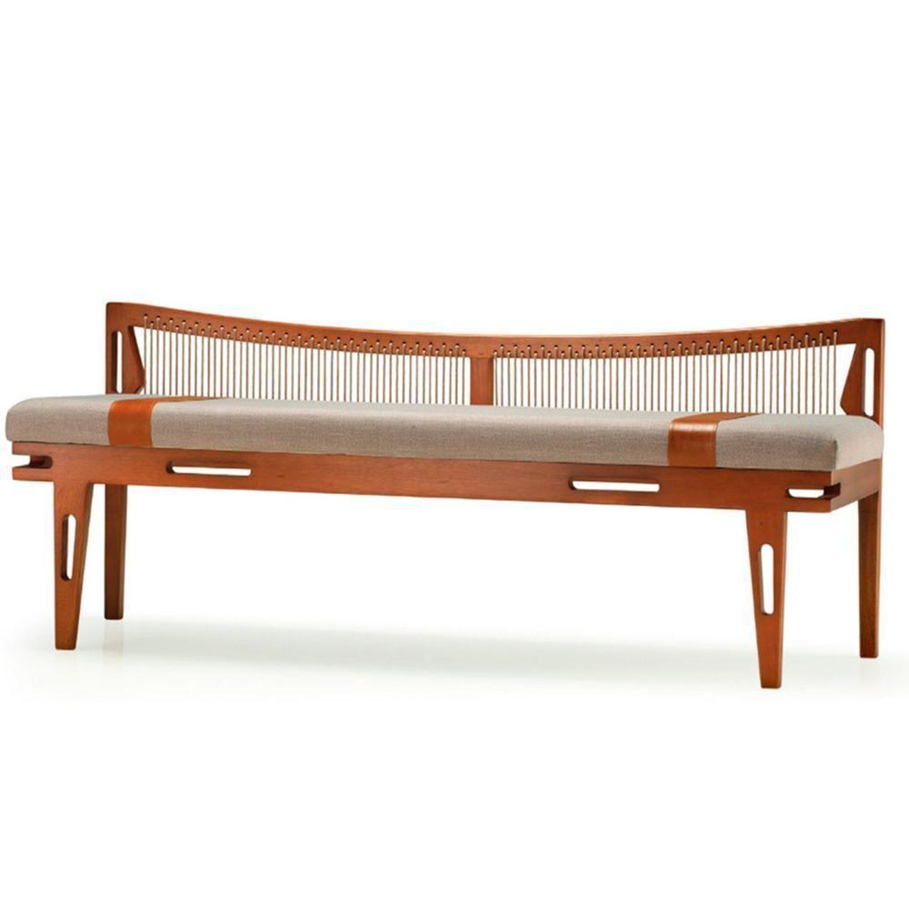 Banco Los Ozki 151 Cm Madeira Eucalipto Cedro Tecido 434C Corda Redonda Rami - 1