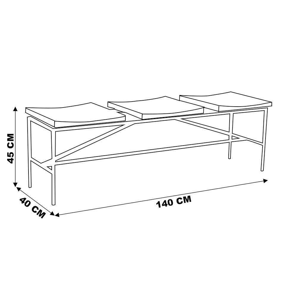 Banco Varanda 3 Lugares Dresden 140cm Grafite Madeira Maciça - 5