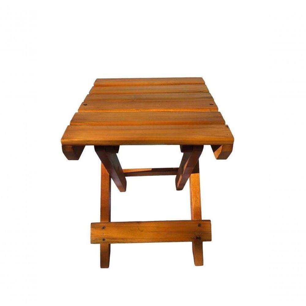 Banco Banquinho Dobrável Ripado Para Sentar (estilo Mesa) Mel - 3