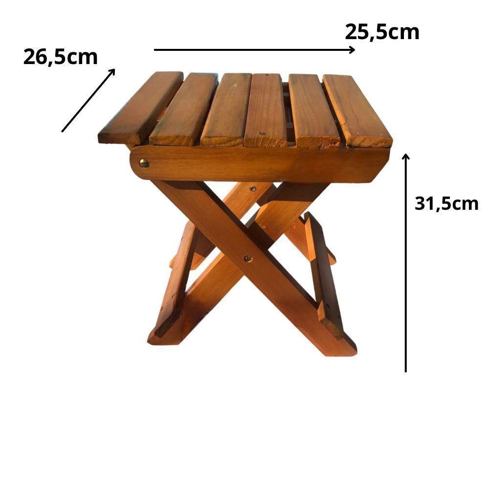 Banco Banquinho Dobrável Ripado Para Sentar (estilo Mesa) Mel - 4