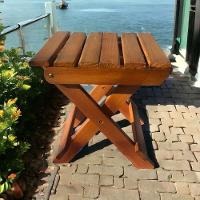 Banco Banquinho Dobrável Ripado Para Sentar (estilo Mesa) Mel