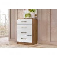 Jogo Gaveteiro E Roupeiro Guilin Com Espelho Naturale Branco - 6