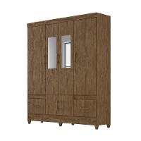 Conjunto Guarda Roupa Com Espelho E Cômoda Gokyo Castanho Wood - 9