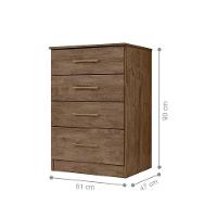 Conjunto Guarda Roupa Com Espelho E Cômoda Gokyo Castanho Wood - 13