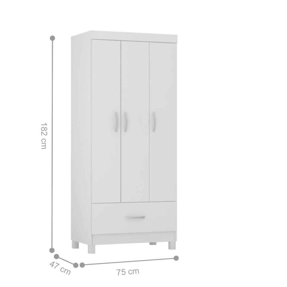 Jogo De Quarto Roupeiro E Comoda Davis Branco - 7