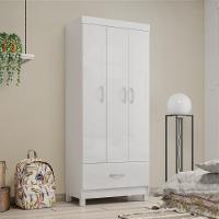 Jogo De Quarto Roupeiro E Comoda Davis Branco