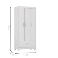 Jogo De Quarto Roupeiro E Comoda Davis Branco - 7