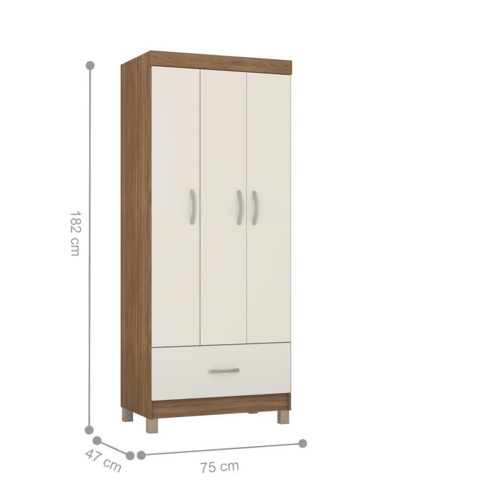 Conjunto Quarto Guarda Roupa E Comoda Jones Amendola Off-white - 3
