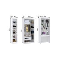 Quarto Home Office Com Guarda Roupas E Bancada De Estudos Alpes Luciane Móveis Branco Pf Com Branco Pf