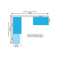 Quarto Home Office Com Guarda Roupas E Bancada De Estudos Alpes Luciane Móveis Branco Pf Com Grey Sky Pf - 2