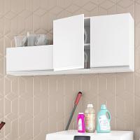 Kit área De Serviço E Lavanderia Com 02 Armários Aéreo 80cm E 60cm 100% Mdf Branco - Abmaza - 2