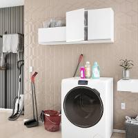 Kit área De Serviço E Lavanderia Com 02 Armários Aéreo 80cm 100% Mdf Branco - Abmaza - 5