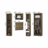 Quarto De Solteiro Com Guarda Roupas E Mesa De Cabeceira Paris Luciane Móveis Avelã Pf Com Branco Pf - 10