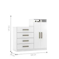 Jogo De Quarto Roupeiro E Comoda Bona Branco - 3