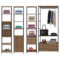 Quarto Modulado Completo 4 Módulos Estilo Industrial Steel Quadra Vermont Base Preto - Artesano - 1