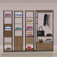 Quarto Modulado Completo 4 Módulos Estilo Industrial Steel Quadra Vermont Base Preto - Artesano - 6