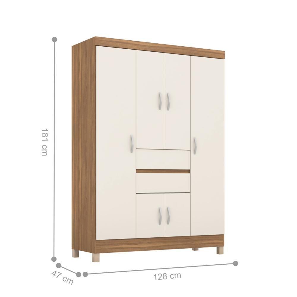 Jogo De Quarto Roupeiro E Comoda Dresden Amendola Off-white - 3