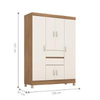 Jogo De Quarto Roupeiro E Comoda Dresden Amendola Off-white - 3