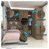 Quarto De Canto Solteiro Com Guarda Roupas Cabeceira E Mesa De Cabeceira Paris Luciane Móveis Avelã Pf Com Avelã Pf - 6