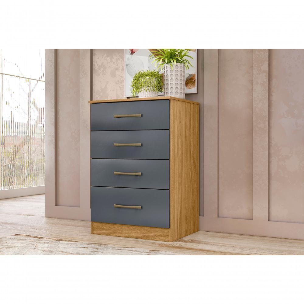 Conjunto Guarda Roupa E Cômoda Gokyo Freijó Cinza - 4