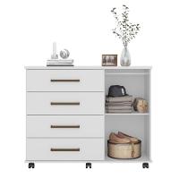 Jogo De Quarto Roupeiro E Comoda Vicente Branco - 5