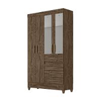 Jogo Gaveteiro E Roupeiro Tulum Com Espelho Castanho Wood - 15