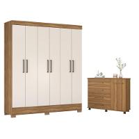 Jogo De Quarto Roupeiro E Comoda Vicente Amendola Off-white - 1