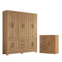 Jogo De Quarto Roupeiro E Comoda Berlim Amendola - 1