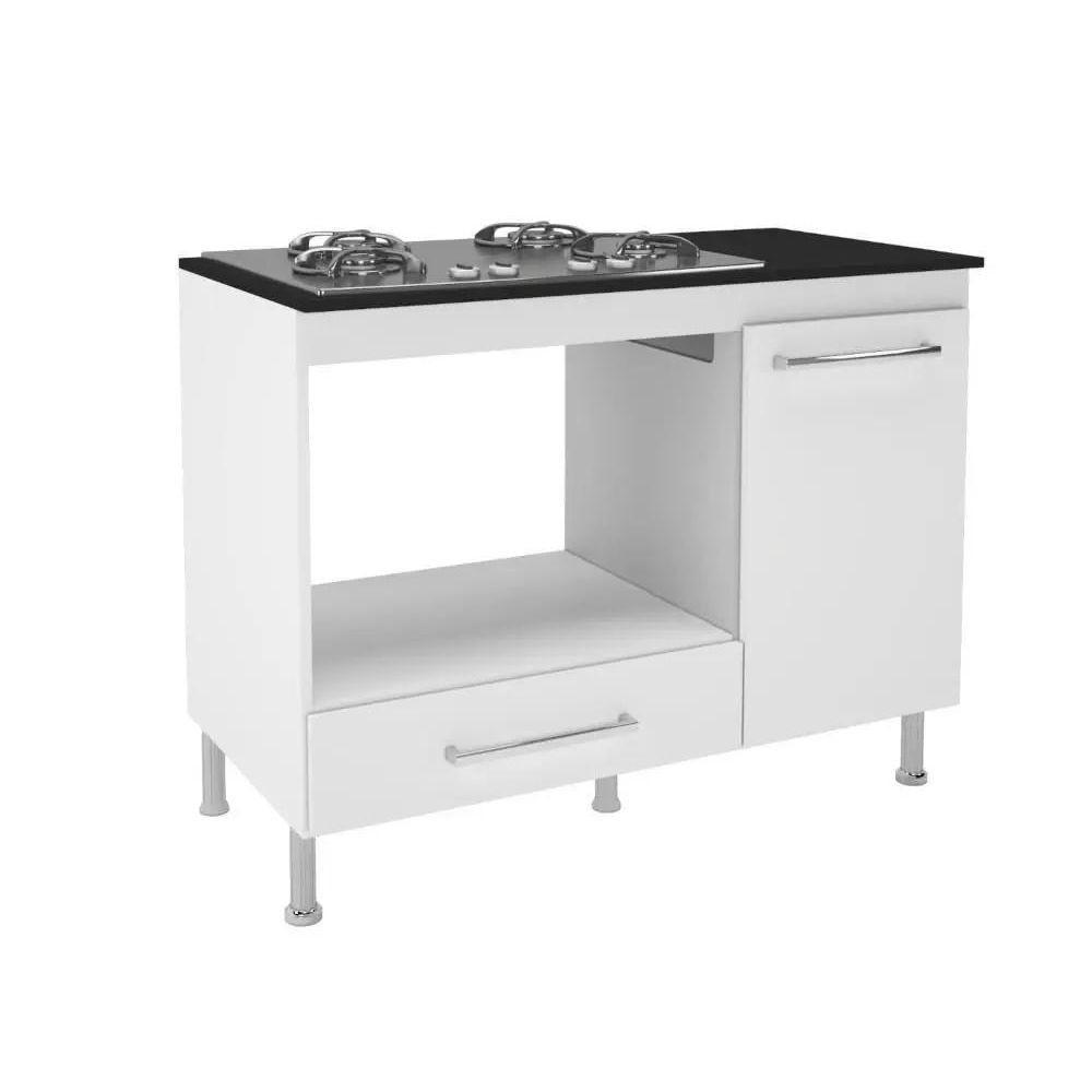 Balcão Para Cooktop 105cm Indekes 6086-491 Branco Com Preto - 1