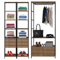 Quarto Modulado Closet 8 Gavetas Estilo Industrial Steel Quadra Vermont Base Preto - Artesano - 1