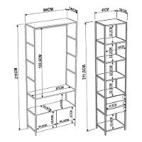 Quarto Modulado Closet 8 Gavetas Estilo Industrial Steel Quadra Vermont Base Preto - Artesano - 2